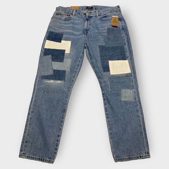 Polo Ralph Lauren Avery Boyfriend Patchwork Distressed Jeans Womens size 31 New - Picture 1 of 12